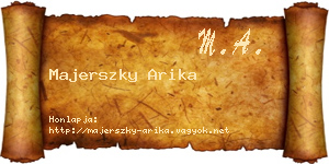 Majerszky Arika névjegykártya
